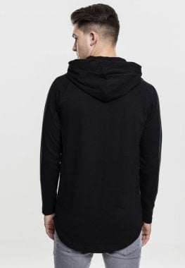 Long straight hooded sweater mens back