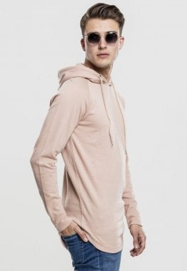 Long straight hooded sweater mens pink