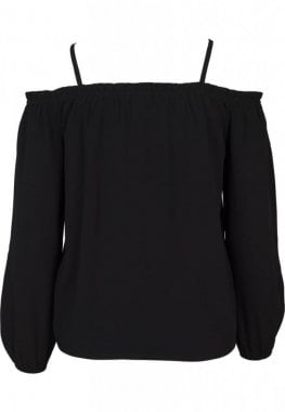 Long sleeved blouse with bare shoulders back