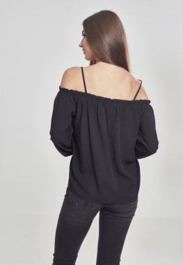Long sleeved blouse with bare shoulders back