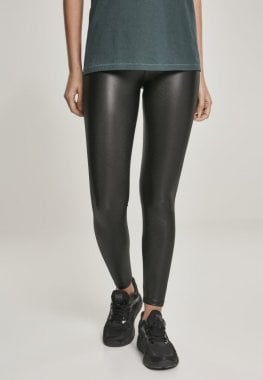 Leggings in leather-like material and with high waist