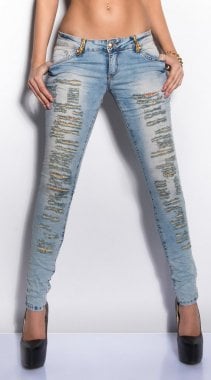 Ljusblå jeans med slitningar 3