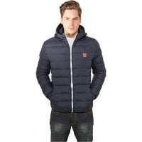 Quilted jacket men navy/White front