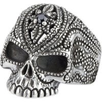 Tattoo Skull 925 silver ring