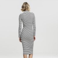 Striped long dress with long neck back