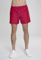 Red swim shorts with embroidered leafs 4