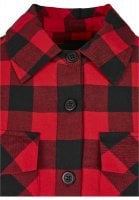 Red checkered padded women's shirt 3