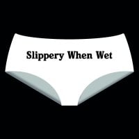 Hipsters med trycket  Slippery When Wet 2