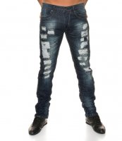 Slitna jeans herr (jeansblå) 3