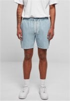 Denim shorts with cuffs at the waist - light blue