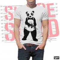 Suicide Squad Panda vit t-Shirt modell