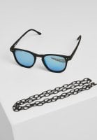 Sunglasses blue mirror glass and chain 1
