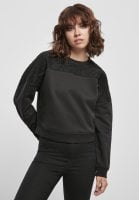Black women's sweater with lace front