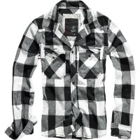 Black/white checkered flannel shirt