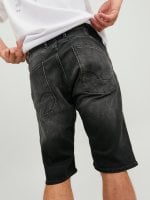 Black long denim shorts for men 3