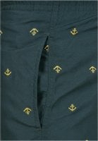 Dark green swimming shorts with golden anchors 4