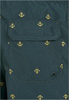 Dark green swimming shorts with golden anchors 5