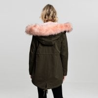 Ladies Peached Teddy Lined Parka olive 2