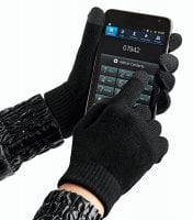 Touch screen finger gloves sir black
