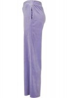 Wide velvet trousers with a high waist lady side