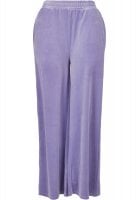 Wide velvet trousers with a high waist lady