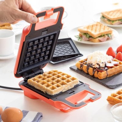2-in-1 Waffle and Sandwich Maker with Recipes Wafflicher InnovaGoods 0