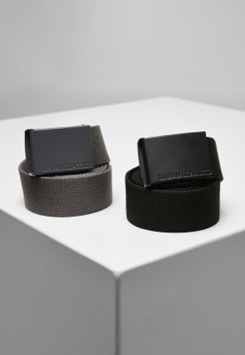 Colored Buckle Canvas Belt 2-Pack 1