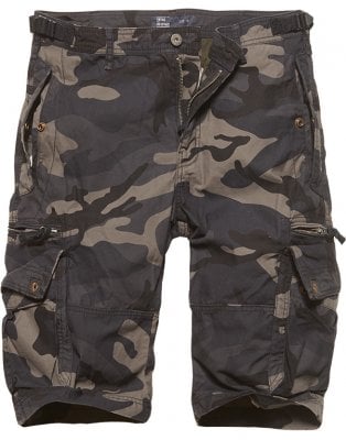 3/4 loose fit cargo shorts men - camo