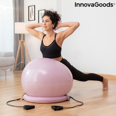 Yoga Ball with Stability Ring and Resistance Bands Ashtanball InnovaGoods 0