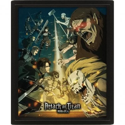 Attack On Titan - 3D poster with frame