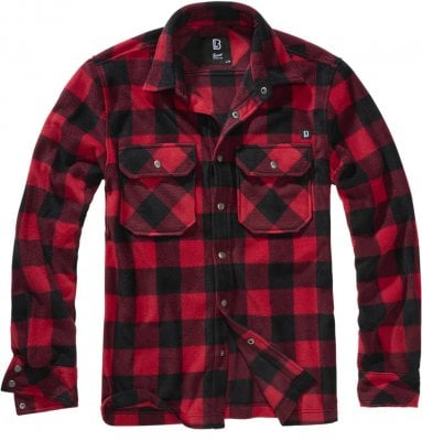Lumber shirt jacket in fleece - red/black 0