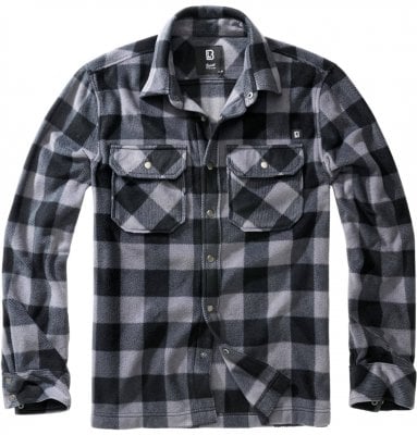 Lumber shirt jacket in fleece - gray/sort