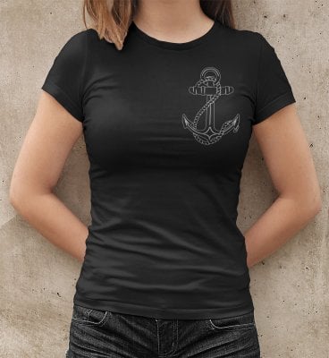 Black Anchor T-shirt Ladies 1