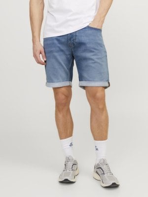 Blue denim shorts for men in regular fit 1