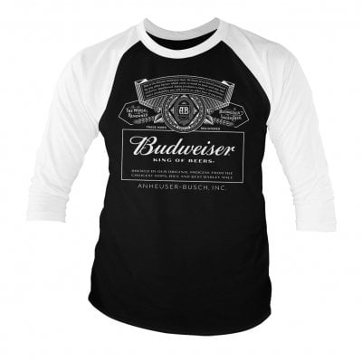 Budweiser White Logo Baseball 3/4 Sleeve Tee 1