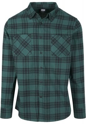 Checkered cotton shirt dark green/black 5