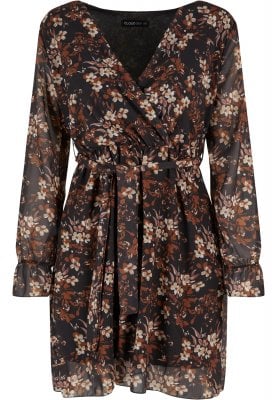 Women's dress in wrap look with floral pattern 6