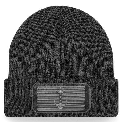 Dashed Anchor - knitted hat with patch