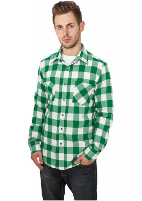 Flanellskjorta Rutig Vit/Grön