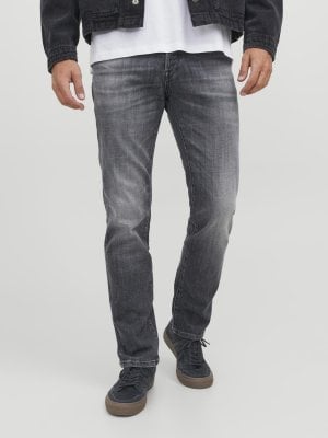 Gray straight slim fit jeans for men 1