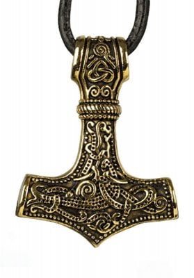 Golden Thor's hammer necklace
