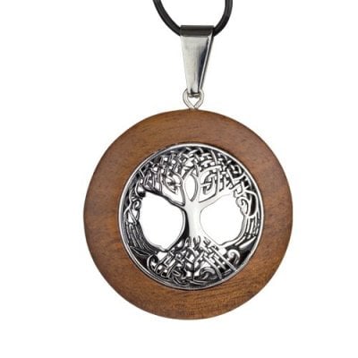 Yggdrasil wooden pendant necklace