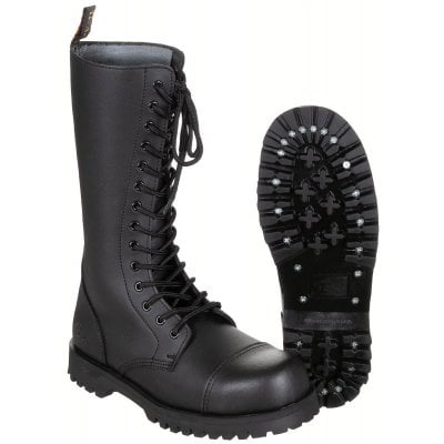 High leather boots with steel cap - 14 loops 1