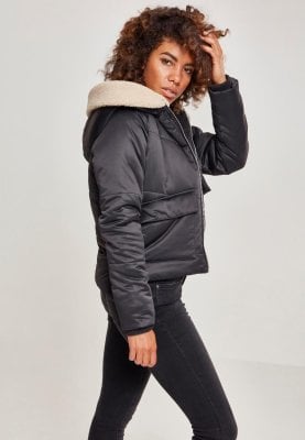 Ladies sherpa hooded jacket