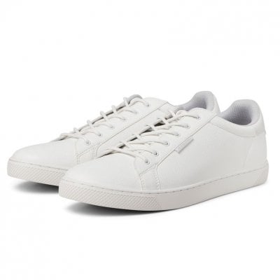White leather-like sneakers