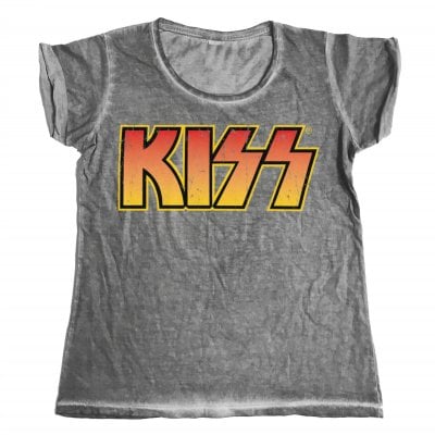 KISS Distressed Logotype Urban Girly T-shirt 1