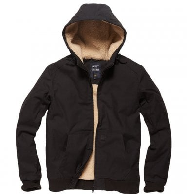 Short hooded jacket with teddy lining 1