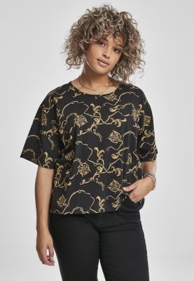 Short t-shirt in luxury pattern ladies 1