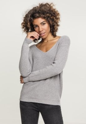 V-neck sweater with lace in the back lady 46