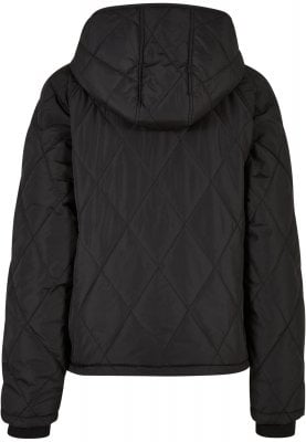 Ladies Oversized Diamond Quilted Hooded Jacket 1